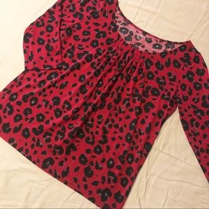 Animal print blouse LOFT